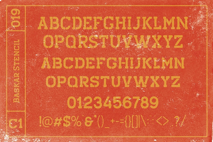 Baskar Stencil字体 3
