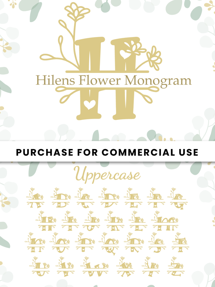 Hilens Flower Monogram字体 3