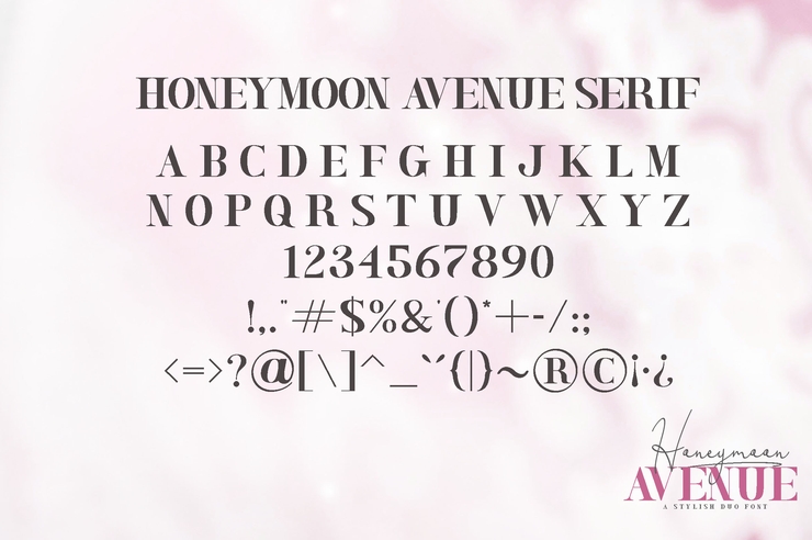 Honeymoon Avenue Serif字体 8