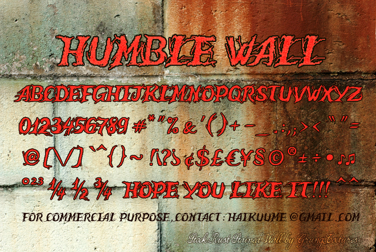 Humble Wall字体 3