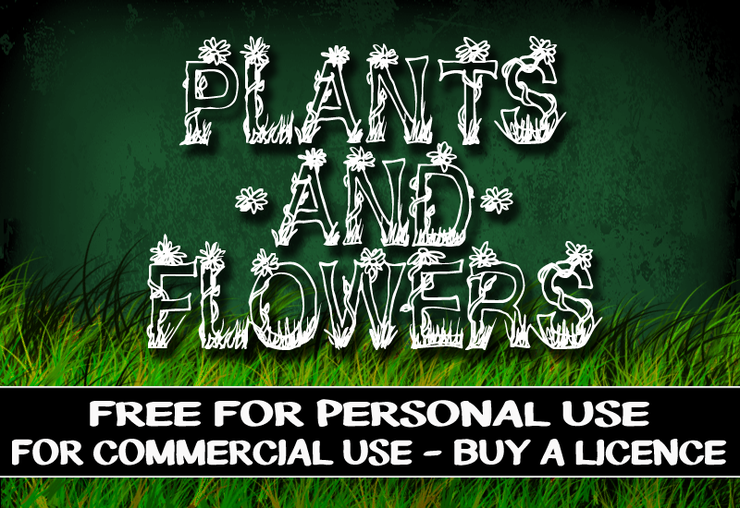 CF Plants and Flowers字体 1
