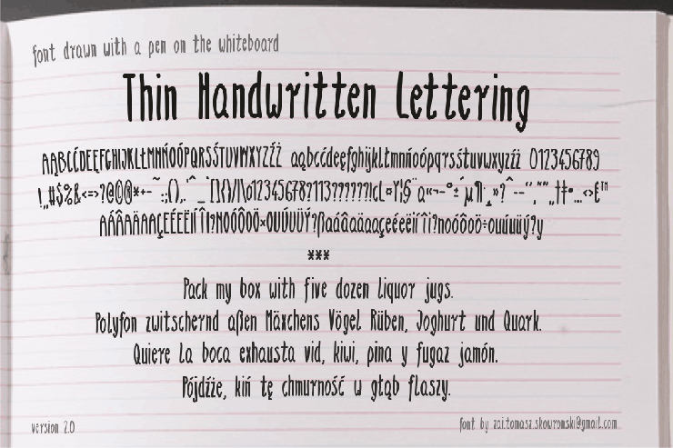 Thin Handwritten Lettering字体 1