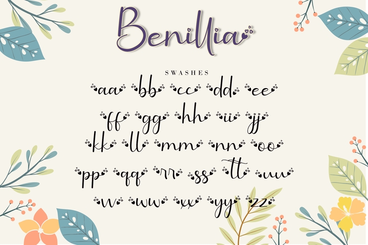 Benillia字体 5