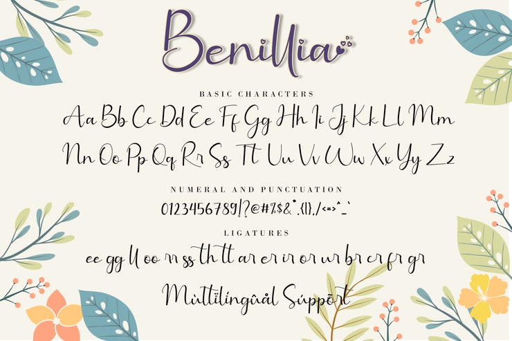 Benillia字体 6