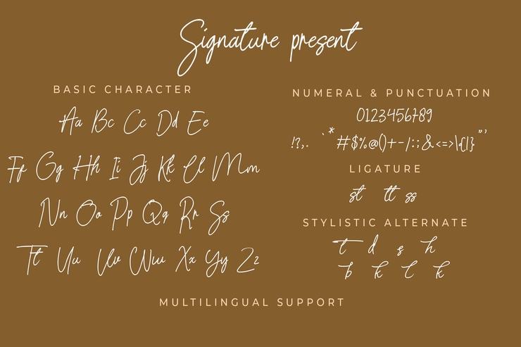 Signature present字体 5