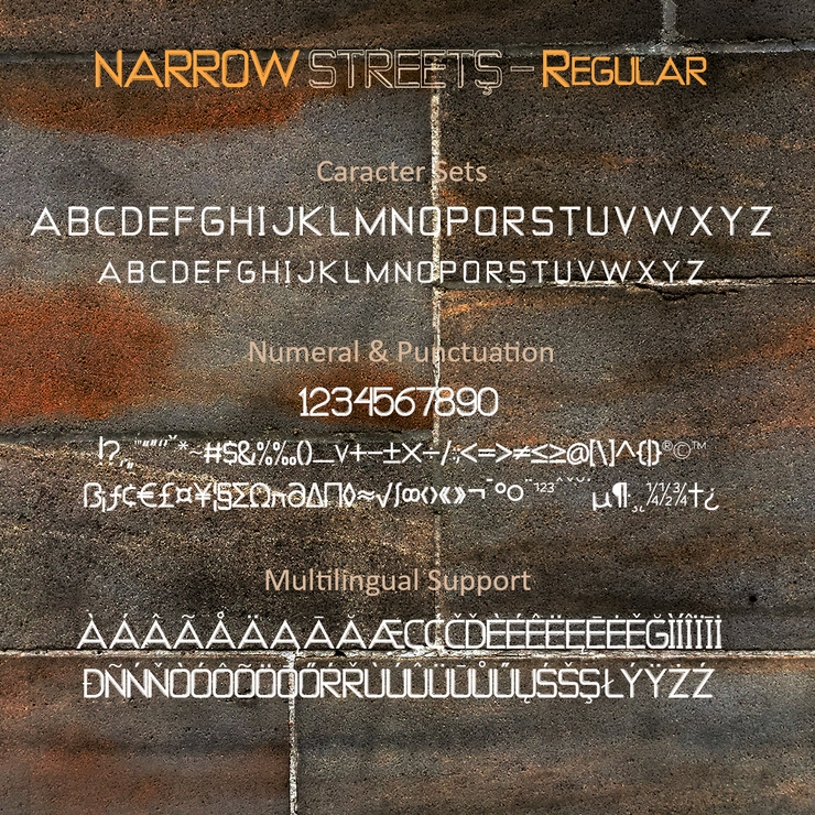 Narrow Streets字体 5