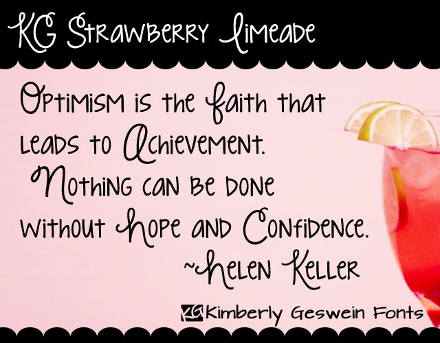 KG Strawberry Limeade字体 1