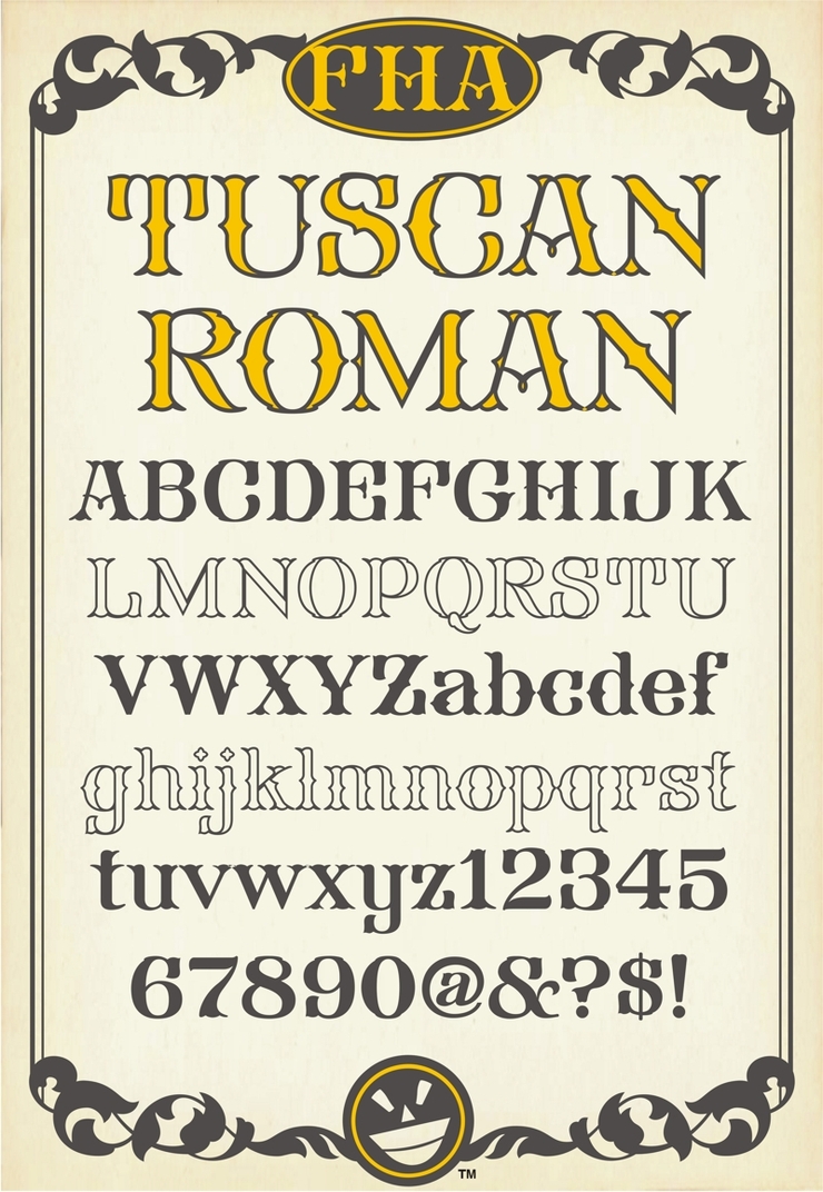 FHA Mod Tuscan Roman NCV字体 1
