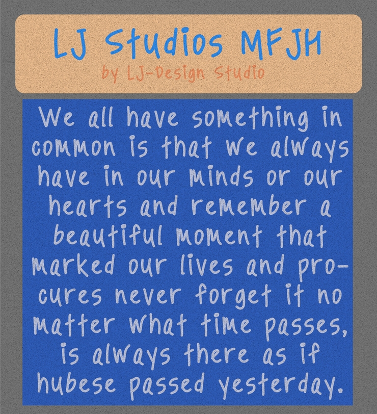 LJ Studios MFJH字体 3