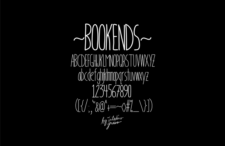 BookendsWithAccents字体 1