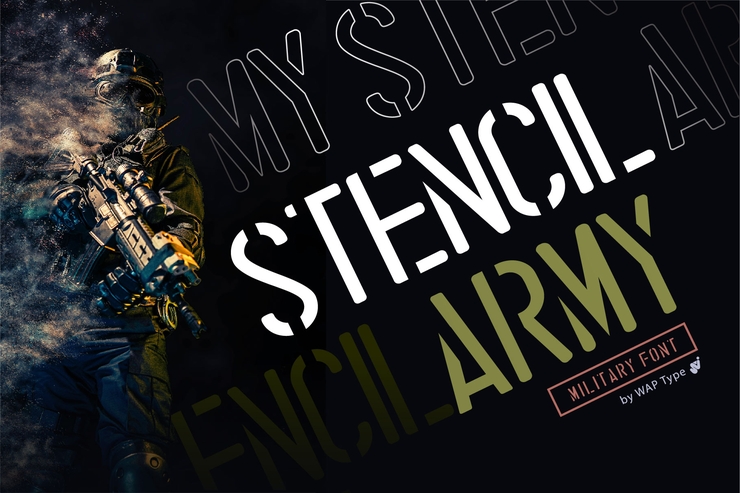 stencil army字体 1