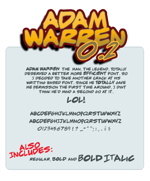 adam warren字体 1