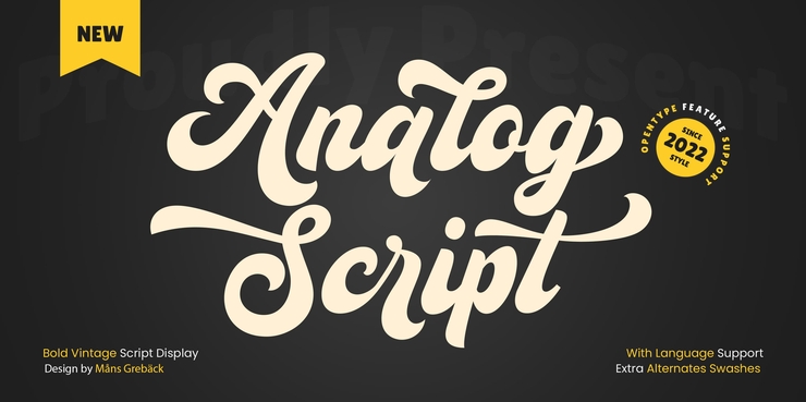 Analog Script字体 4