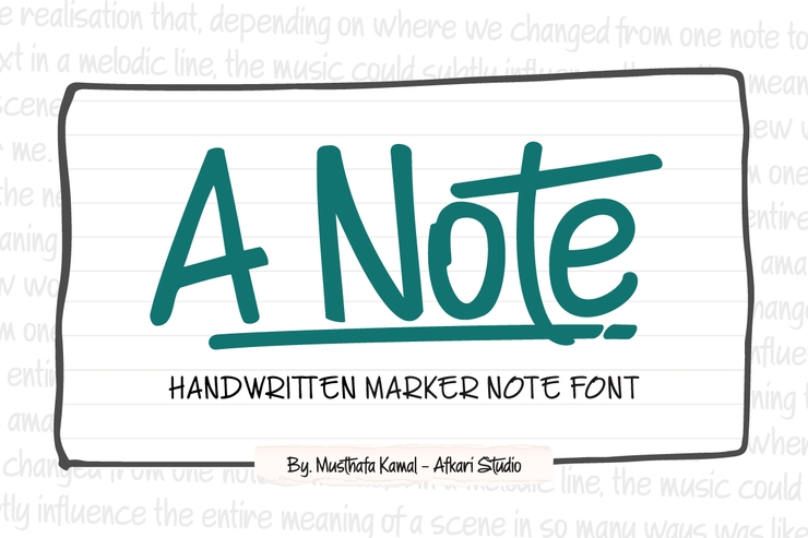 A Note字体 5