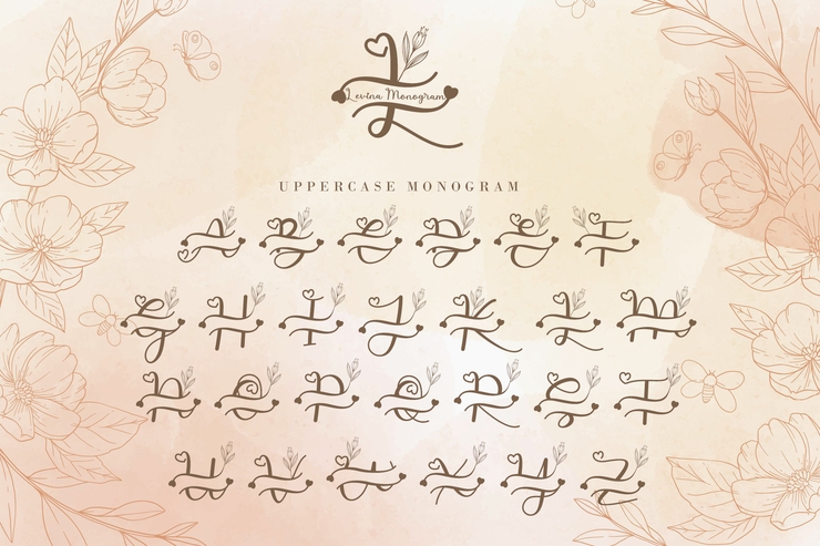 Levina Monogram字体 5