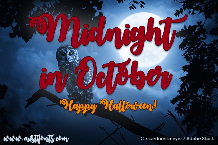 Midnight in October字体 1