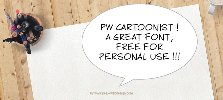 PW Cartoonist字体 1