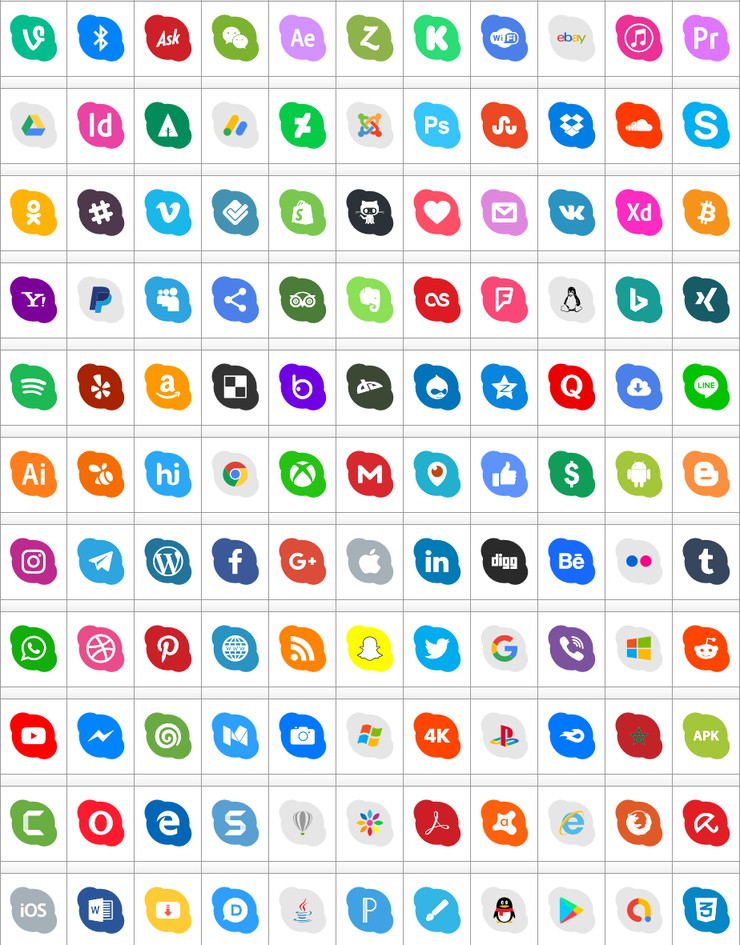 Icons Social Media 17字体 1
