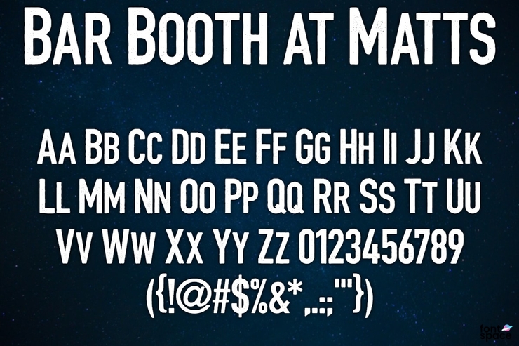 Bar Booth at Matts字体 2
