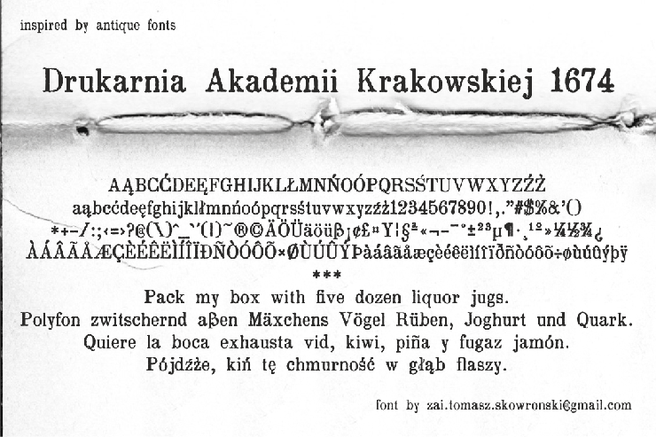 Drukarnia Akademii Krakowskiej字体 1