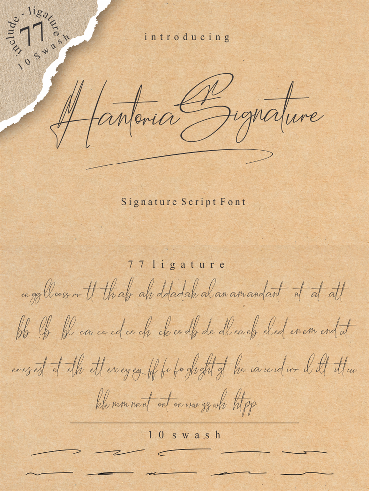 Hantoria Signature No Ligature字体 1