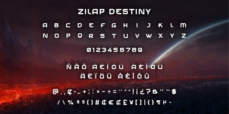 Zilap Destiny字体 3