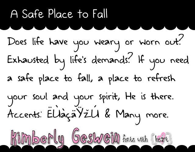 A Safe Place to Fall字体 1