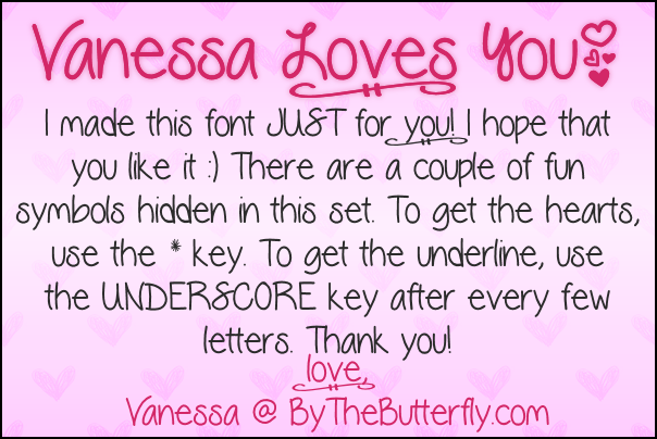 VanessaLovesYou字体 1