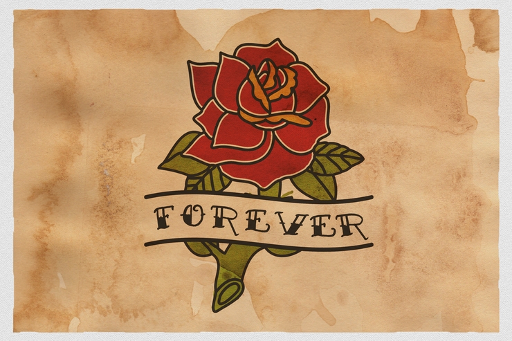 Sailor's Fat Tattoo Script字体 9