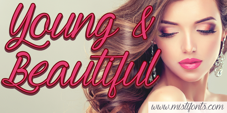 Young & Beautiful字体 2