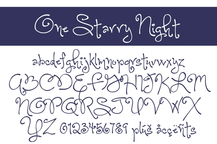 One Starry Night字体 1