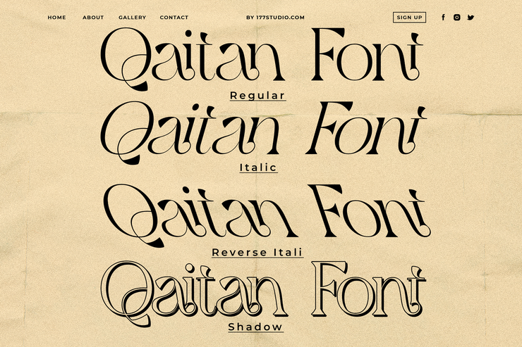 Qaitan Serif字体 3