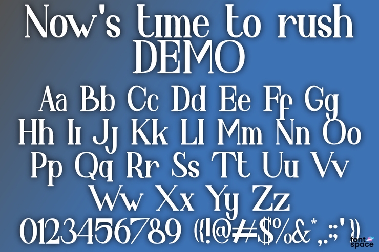 Now 's time to rush字体 1