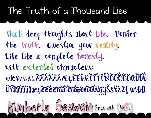 The Truth of a Thousand Lies字体 1