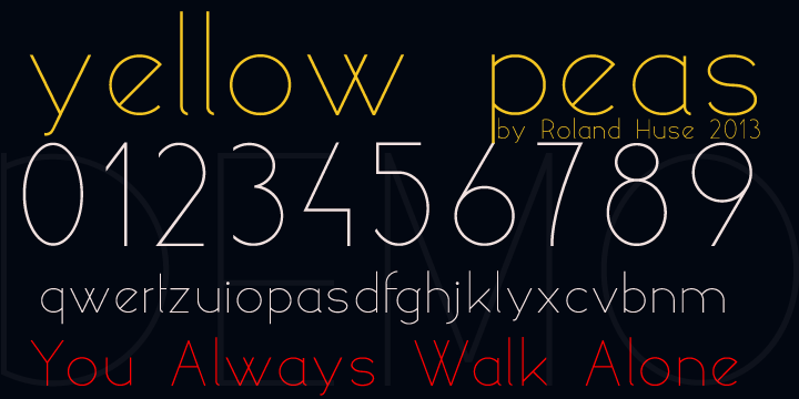 yellow peas demo字体 2
