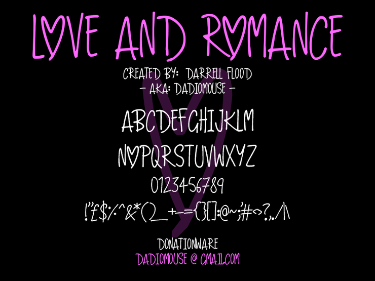 Love And Romance字体 1