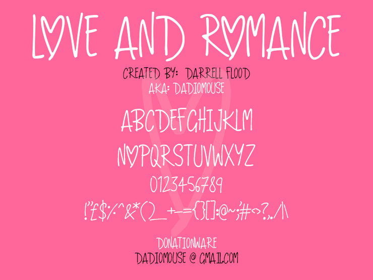 Love And Romance字体 2