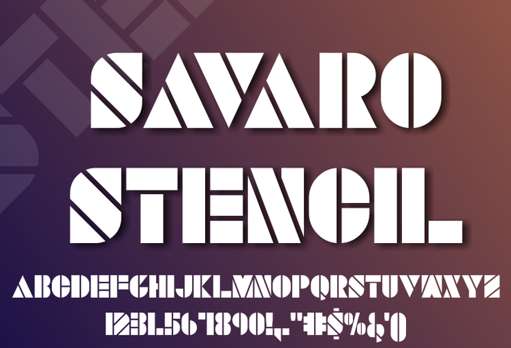 SAVARO STENCIL字体 1