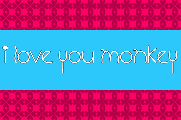 I Love You Monkey字体 1