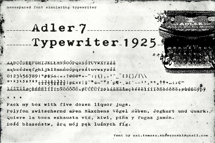 Adler7 Typewriter 1925字体 1
