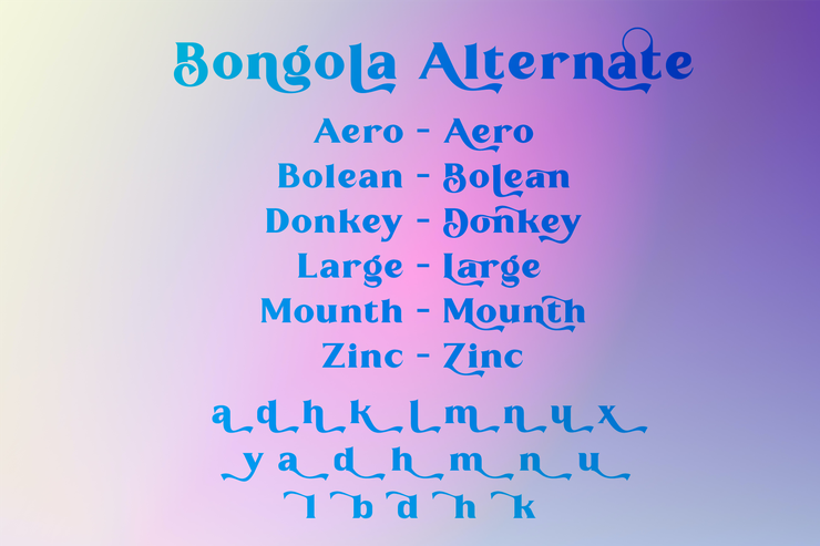 Bongola字体 1