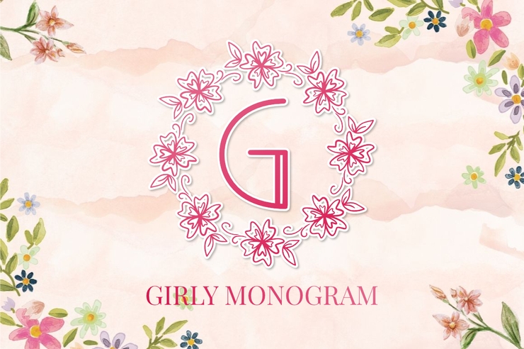 Girly Monogram字体 1