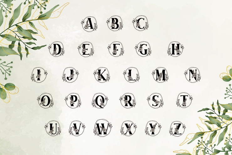 Farmhouse Monogram字体 1