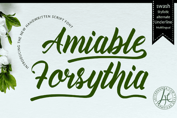 Amiable Forsythia字体 10