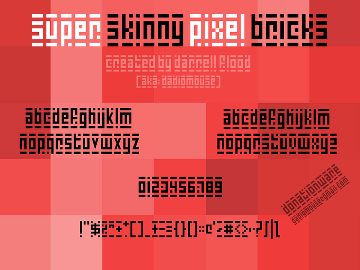 Super Skinny Pixel Bricks字体 1