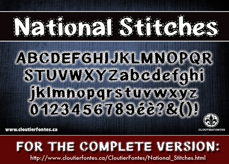 CF National Stitches字体 1