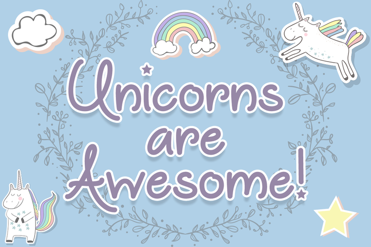 Unicorns are Awesome字体 1