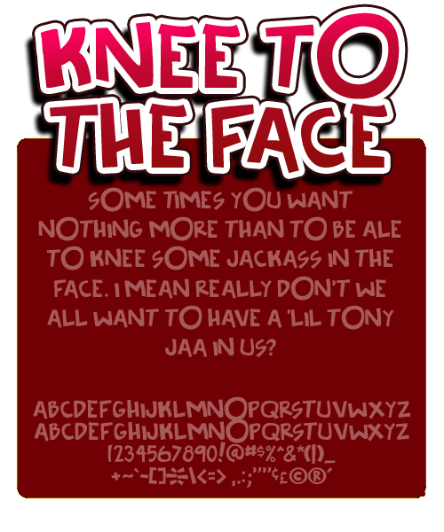 Knee to the face字体 1