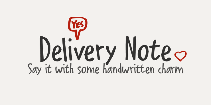 Delivery Note字体 1