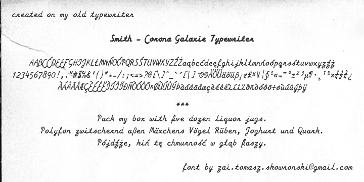 Smith-Corona Galaxie Typewriter字体 1